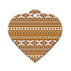 Fancy Tribal Borders Golden Dog Tag Heart (one Side) by ImpressiveMoments