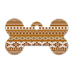 Fancy Tribal Borders Golden Dog Tag Bone (one Side)