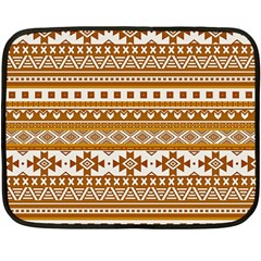 Fancy Tribal Borders Golden Double Sided Fleece Blanket (mini) 