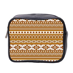 Fancy Tribal Borders Golden Mini Toiletries Bag 2-side