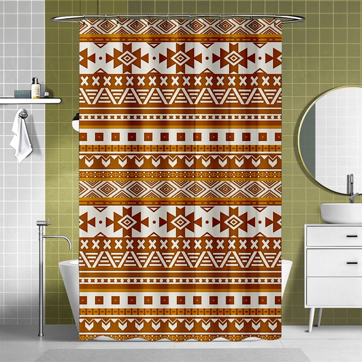 Fancy Tribal Borders Golden Shower Curtain 48  x 72  (Small) 