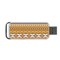 Fancy Tribal Borders Golden Portable Usb Flash (one Side)