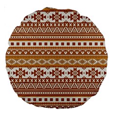 Fancy Tribal Borders Golden Large 18  Premium Round Cushions