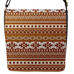 Fancy Tribal Borders Golden Flap Messenger Bag (s)