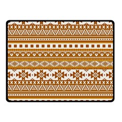 Fancy Tribal Borders Golden Double Sided Fleece Blanket (small)  by ImpressiveMoments