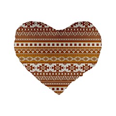 Fancy Tribal Borders Golden Standard 16  Premium Flano Heart Shape Cushions by ImpressiveMoments