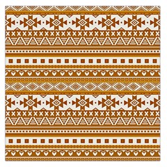 Fancy Tribal Borders Golden Large Satin Scarf (square)