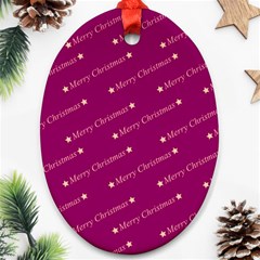 Merry Christmas,text,bordeaux Ornament (oval) 