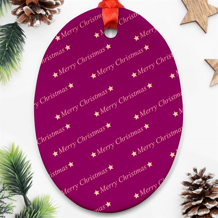 Merry Christmas,text,bordeaux Ornament (Oval) 