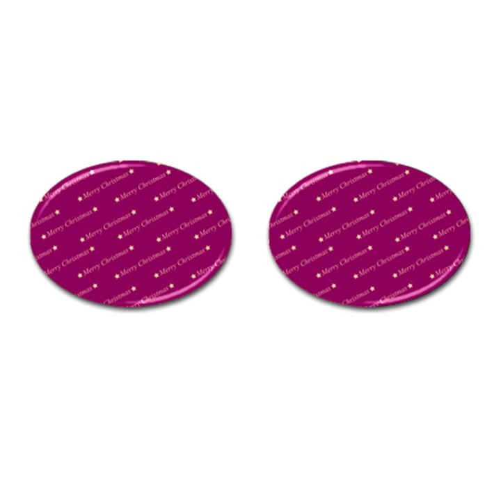 Merry Christmas,text,bordeaux Cufflinks (Oval)