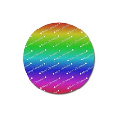 Merry Christmas,text,rainbow Magnet 3  (round)