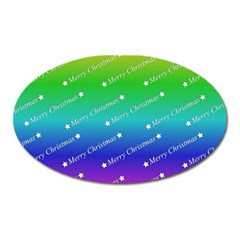 Merry Christmas,text,rainbow Oval Magnet by ImpressiveMoments