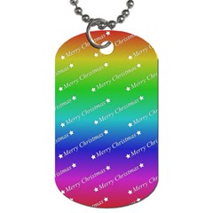 Merry Christmas,text,rainbow Dog Tag (one Side)