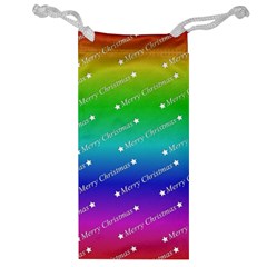 Merry Christmas,text,rainbow Jewelry Bags by ImpressiveMoments