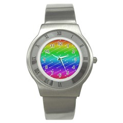 Merry Christmas,text,rainbow Stainless Steel Watches