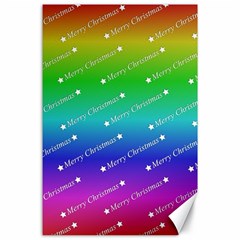 Merry Christmas,text,rainbow Canvas 24  X 36 