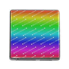 Merry Christmas,text,rainbow Memory Card Reader (square)