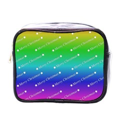 Merry Christmas,text,rainbow Mini Toiletries Bags