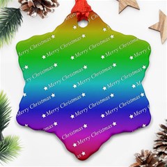 Merry Christmas,text,rainbow Snowflake Ornament (2-side) by ImpressiveMoments