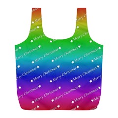 Merry Christmas,text,rainbow Full Print Recycle Bags (l) 