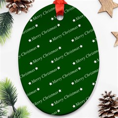 Merry Christmas,text,green Ornament (oval) 