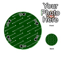 Merry Christmas,text,green Playing Cards 54 (round)  by ImpressiveMoments