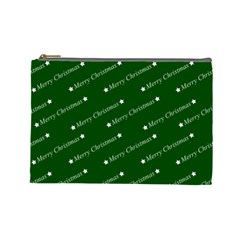 Merry Christmas,text,green Cosmetic Bag (large) 