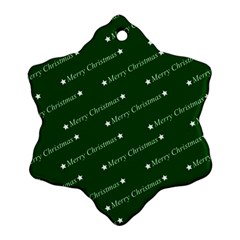 Merry Christmas,text,green Snowflake Ornament (2-side)