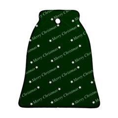 Merry Christmas,text,green Bell Ornament (2 Sides)