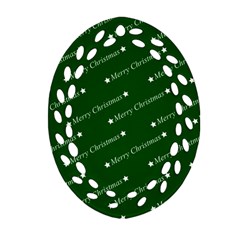 Merry Christmas,text,green Ornament (oval Filigree) 