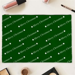 Merry Christmas,text,green Cosmetic Bag (xxl)  by ImpressiveMoments