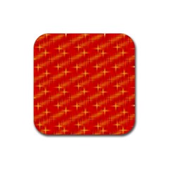 Many Stars,red Rubber Coaster (square) 