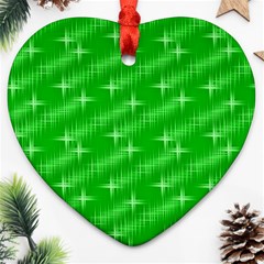 Many Stars, Neon Green Ornament (heart)  by ImpressiveMoments