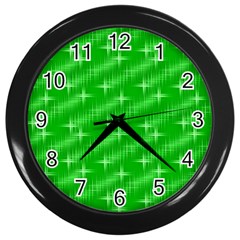 Many Stars, Neon Green Wall Clocks (black) by ImpressiveMoments