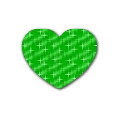 Many Stars, Neon Green Rubber Coaster (heart) 