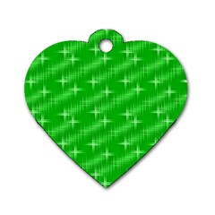 Many Stars, Neon Green Dog Tag Heart (one Side) by ImpressiveMoments