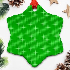 Many Stars, Neon Green Snowflake Ornament (2-side) by ImpressiveMoments