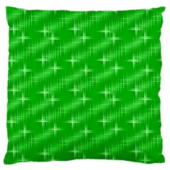 Many Stars, Neon Green Large Flano Cushion Cases (one Side) 