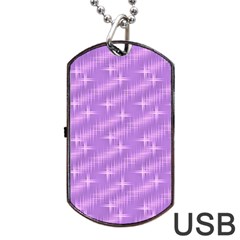 Many Stars, Lilac Dog Tag Usb Flash (one Side)