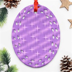 Many Stars, Lilac Oval Filigree Ornament (2-side) 