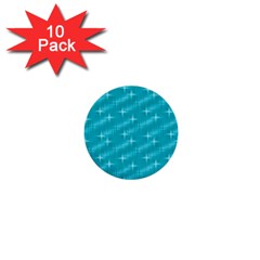 Many Stars,aqua 1  Mini Buttons (10 Pack) 