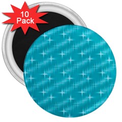 Many Stars,aqua 3  Magnets (10 Pack) 