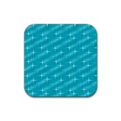 Many Stars,aqua Rubber Coaster (square)  by ImpressiveMoments