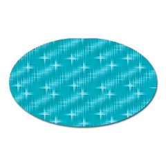 Many Stars,aqua Oval Magnet