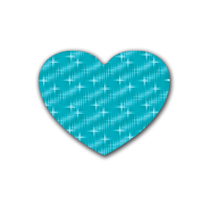 Many Stars,aqua Rubber Coaster (Heart) 