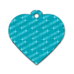 Many Stars,aqua Dog Tag Heart (one Side) by ImpressiveMoments