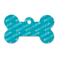 Many Stars,aqua Dog Tag Bone (one Side)