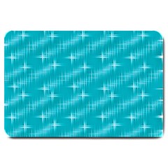 Many Stars,aqua Large Doormat  by ImpressiveMoments