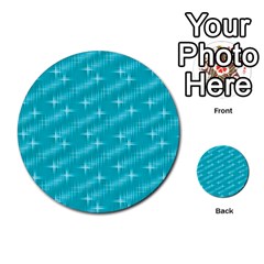 Many Stars,aqua Multi-purpose Cards (round) 