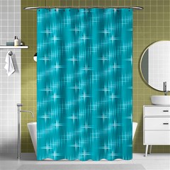 Many Stars,aqua Shower Curtain 48  X 72  (small) 